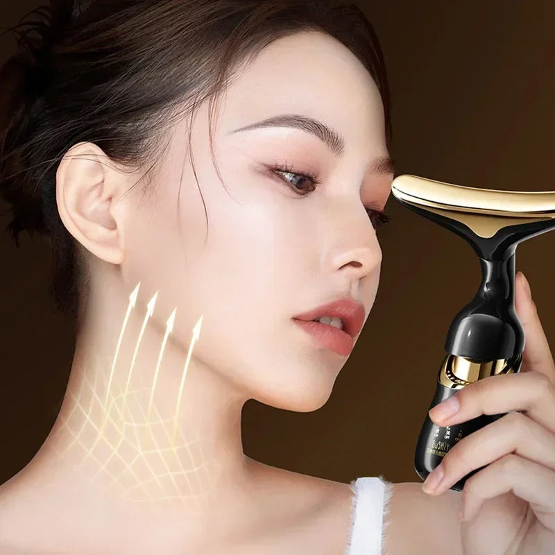 3-in-1 Face Massager: Microcurrent Anti-Aging Beauty Device